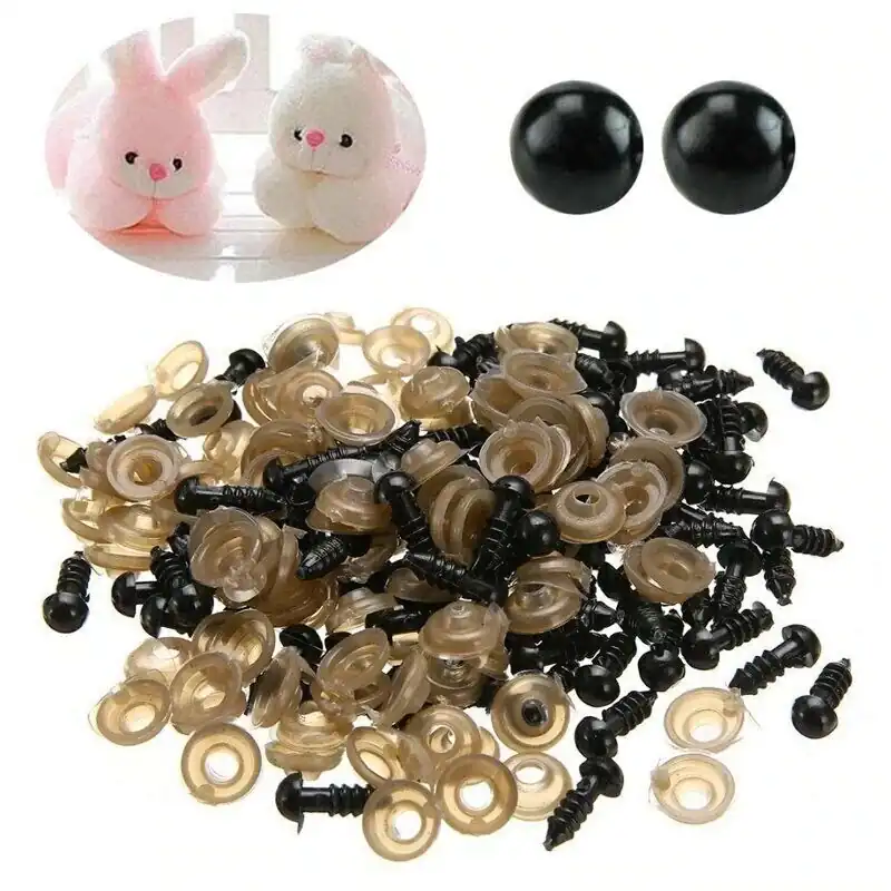 Ojos Seguridad 8 mm, 5 Pares Negros