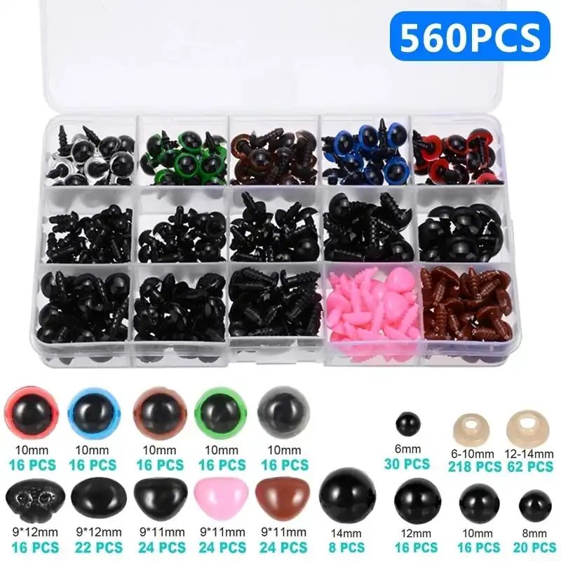 Caja 560 pcs Ojos y Narices