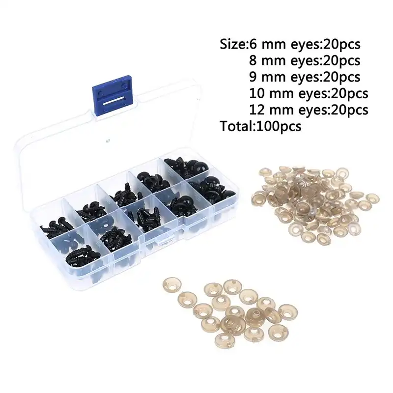 Caja 100 pcs Ojos Seguridad Negros