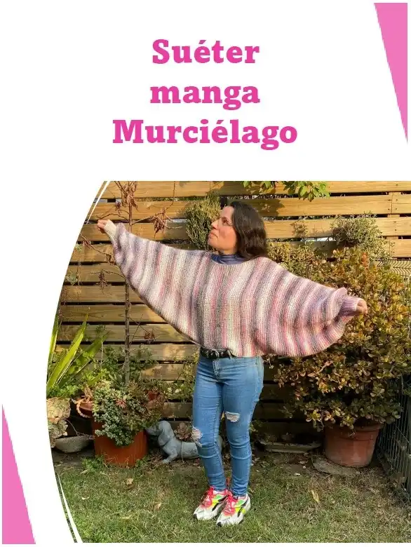 Patrón suéter manga murciélago