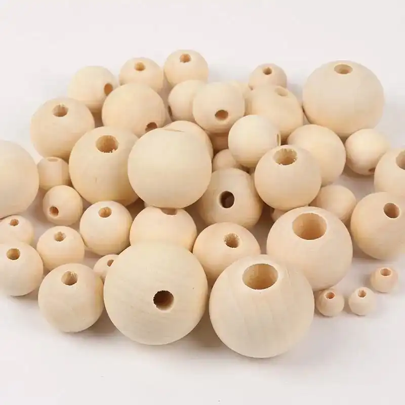 Cuentas 23 x 25 mm madera redondas 5 unid