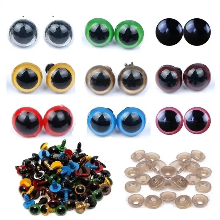 Ojos Seguridad 12 mm Rojo, 4 Pares