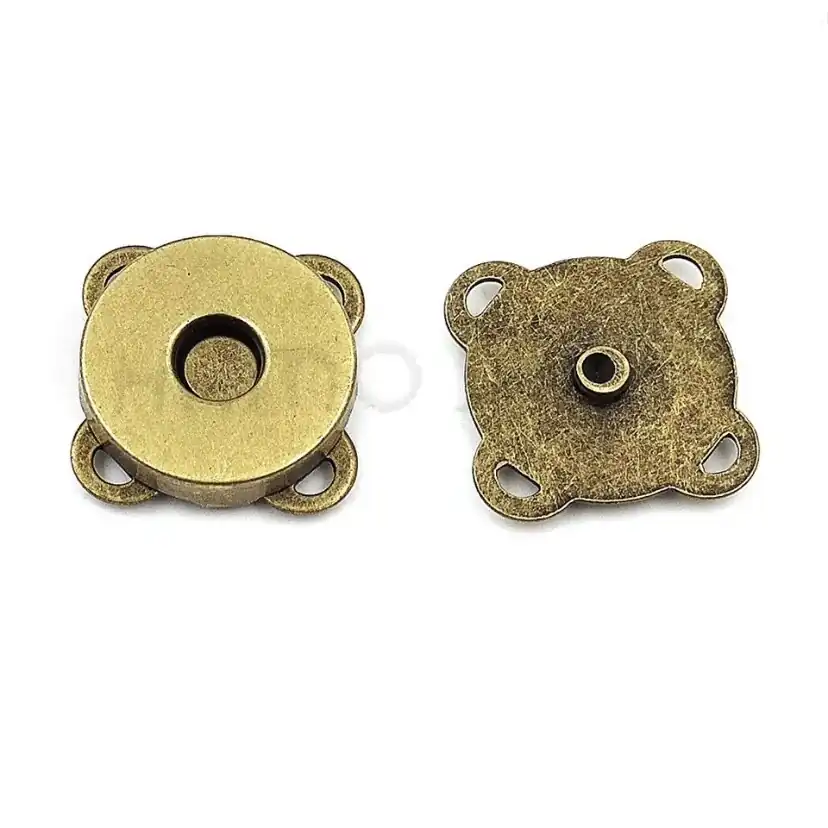 Broche 10 mm magnético bronce cuadrado 2 unid