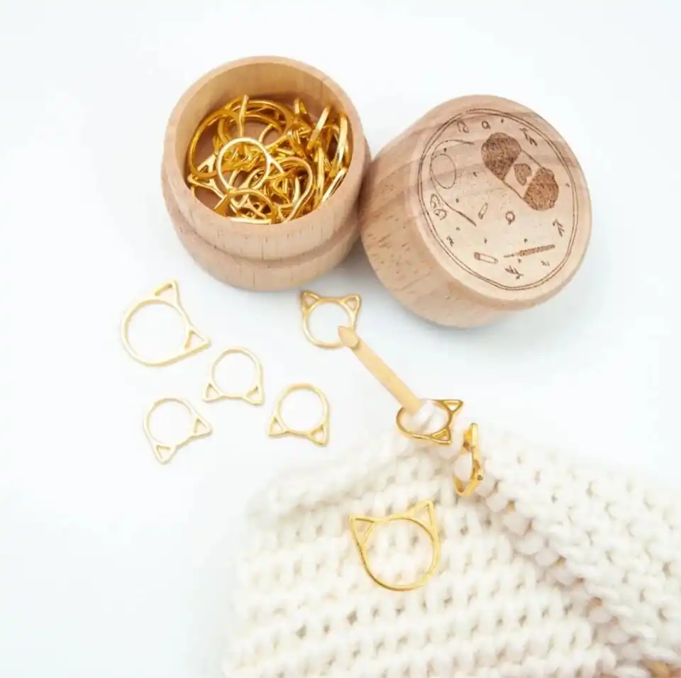 Set 20 mm marcador punto gato dorado grande10 unid