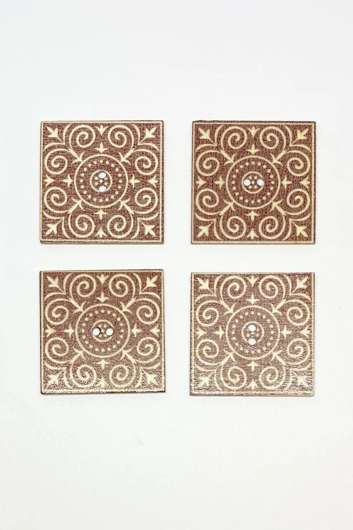 Botones 30 x 30 mm Mandala Cuadrados Diseño A 4 unid