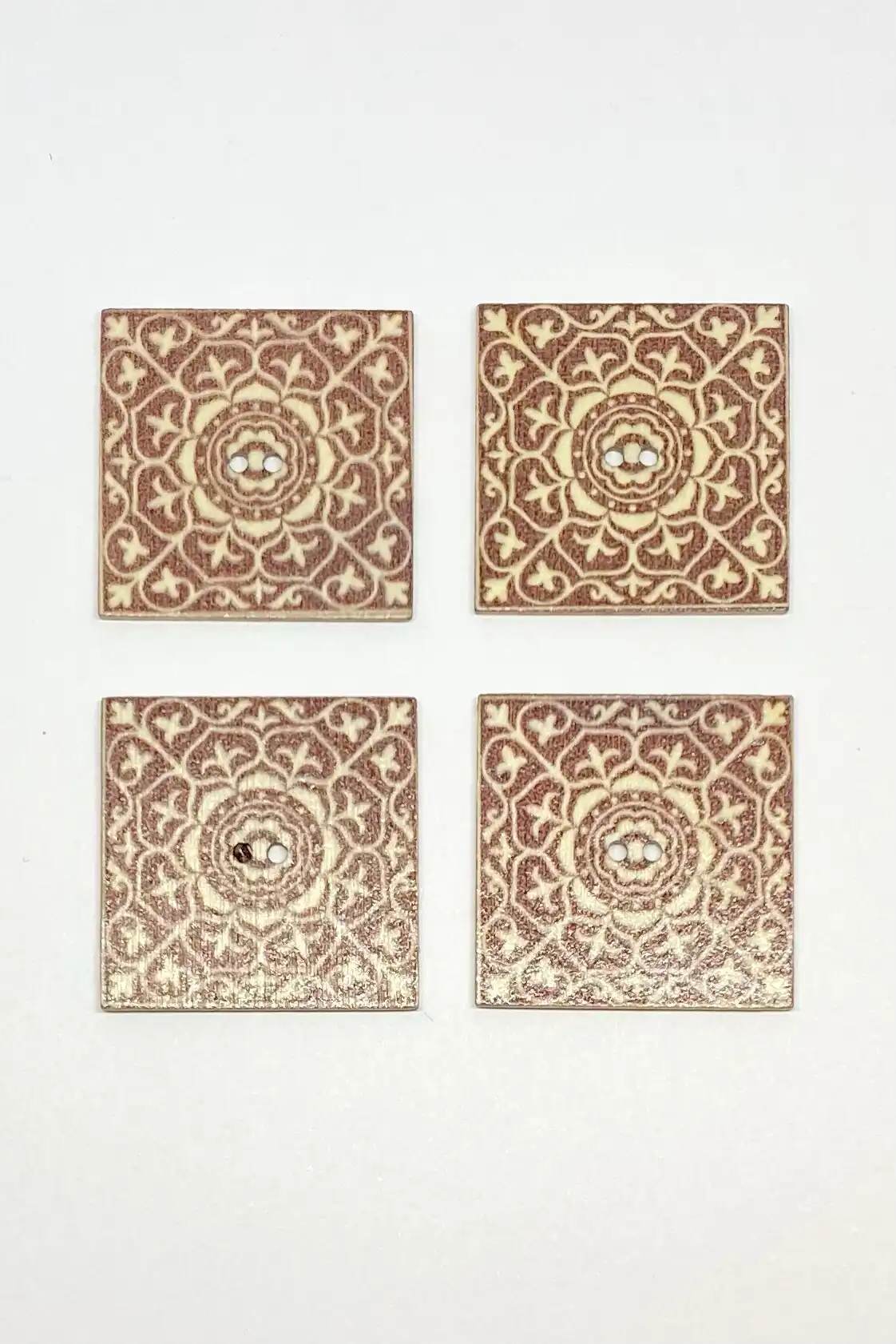Botones 30 x 30 mm Mandala Cuadrados Diseño C 4 unid