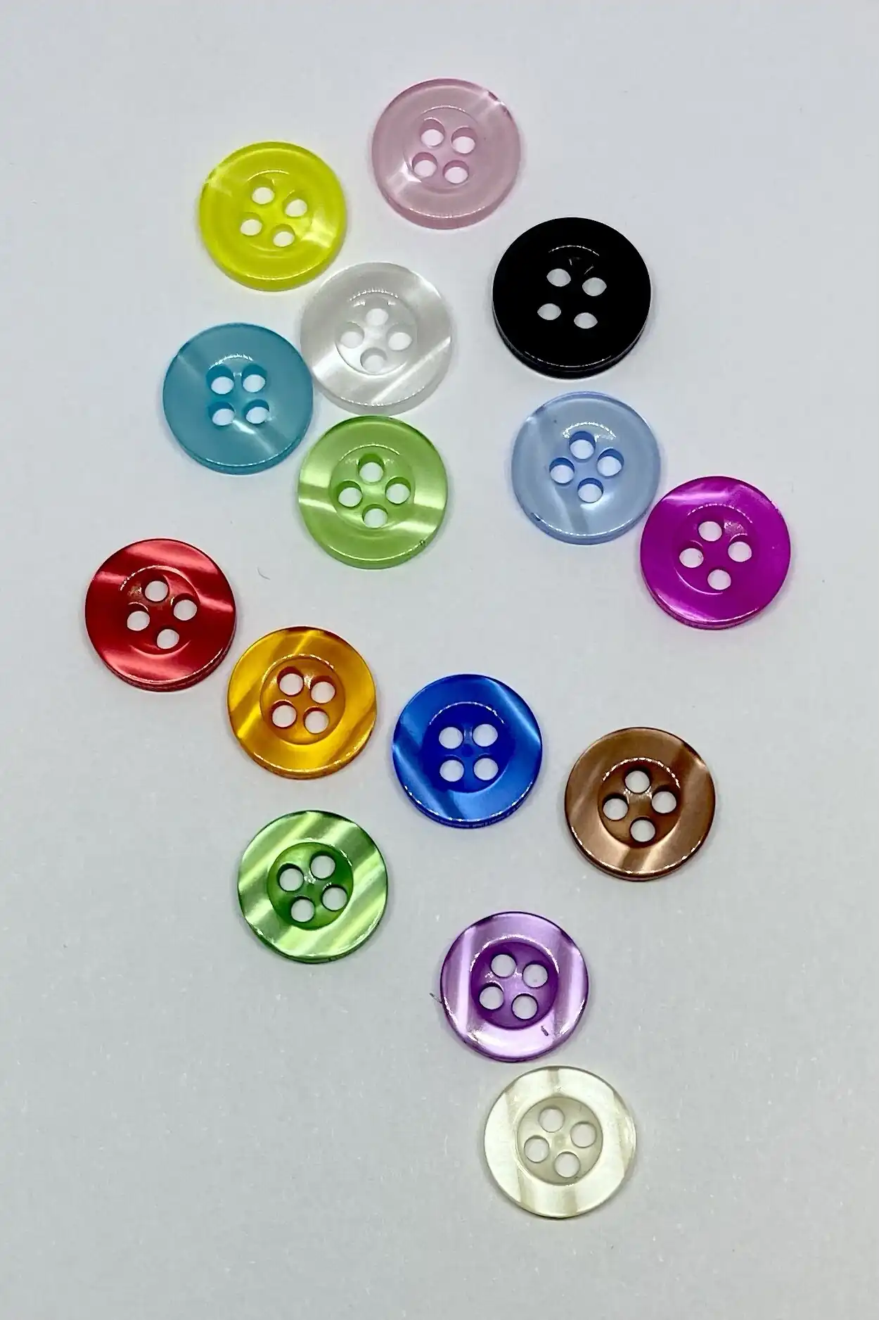 Botones Morado Claro 11 x 11 mm Circular Traslucido 6 unid