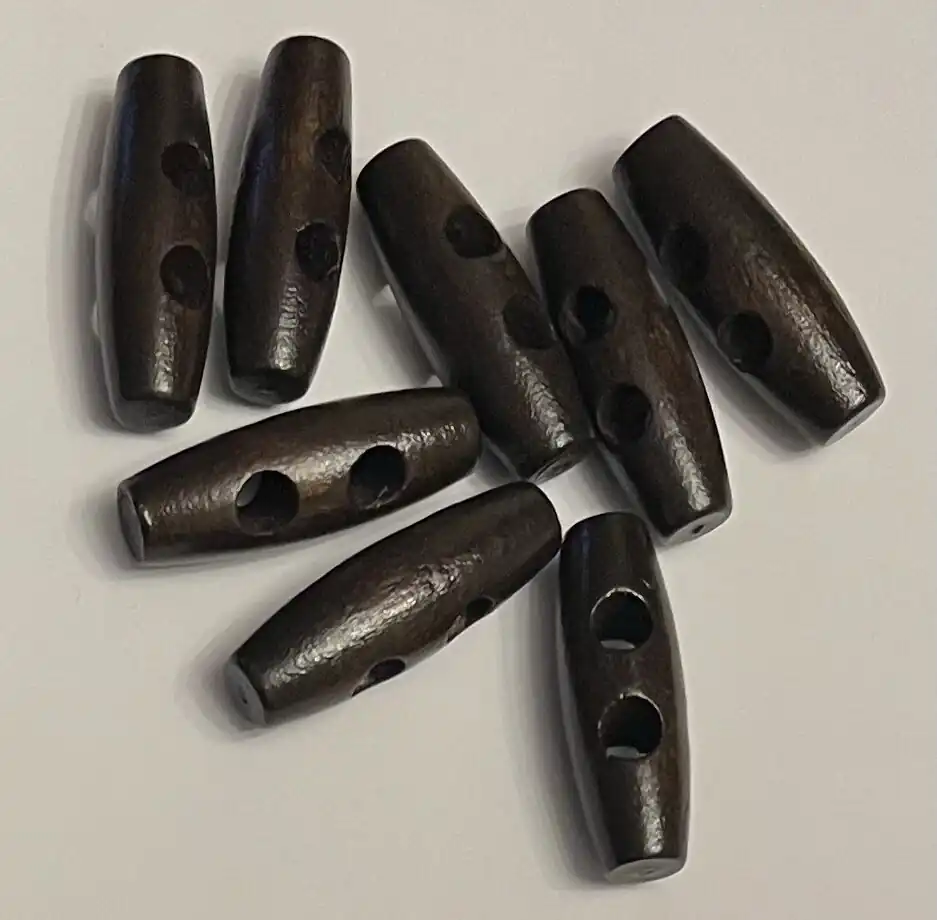 Botones Baston chocolate 30 mm 8 unid