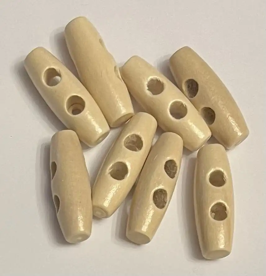 Botones Baston Crema 30 mm 8 unid