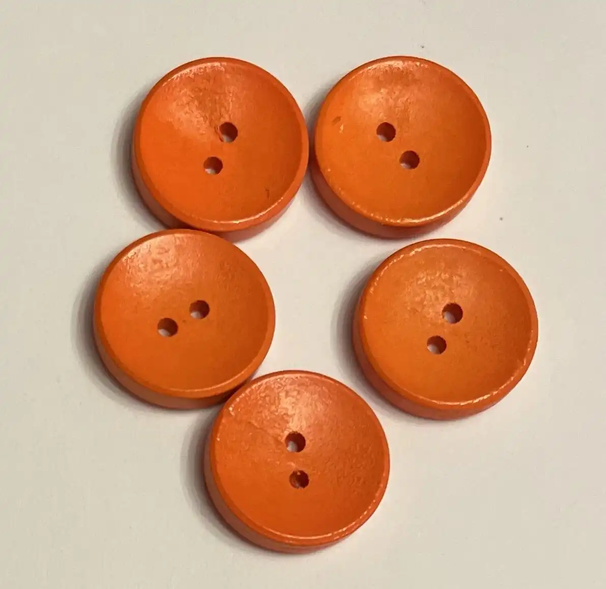Botones 18 mm Naranja Circular Madera 5 unid