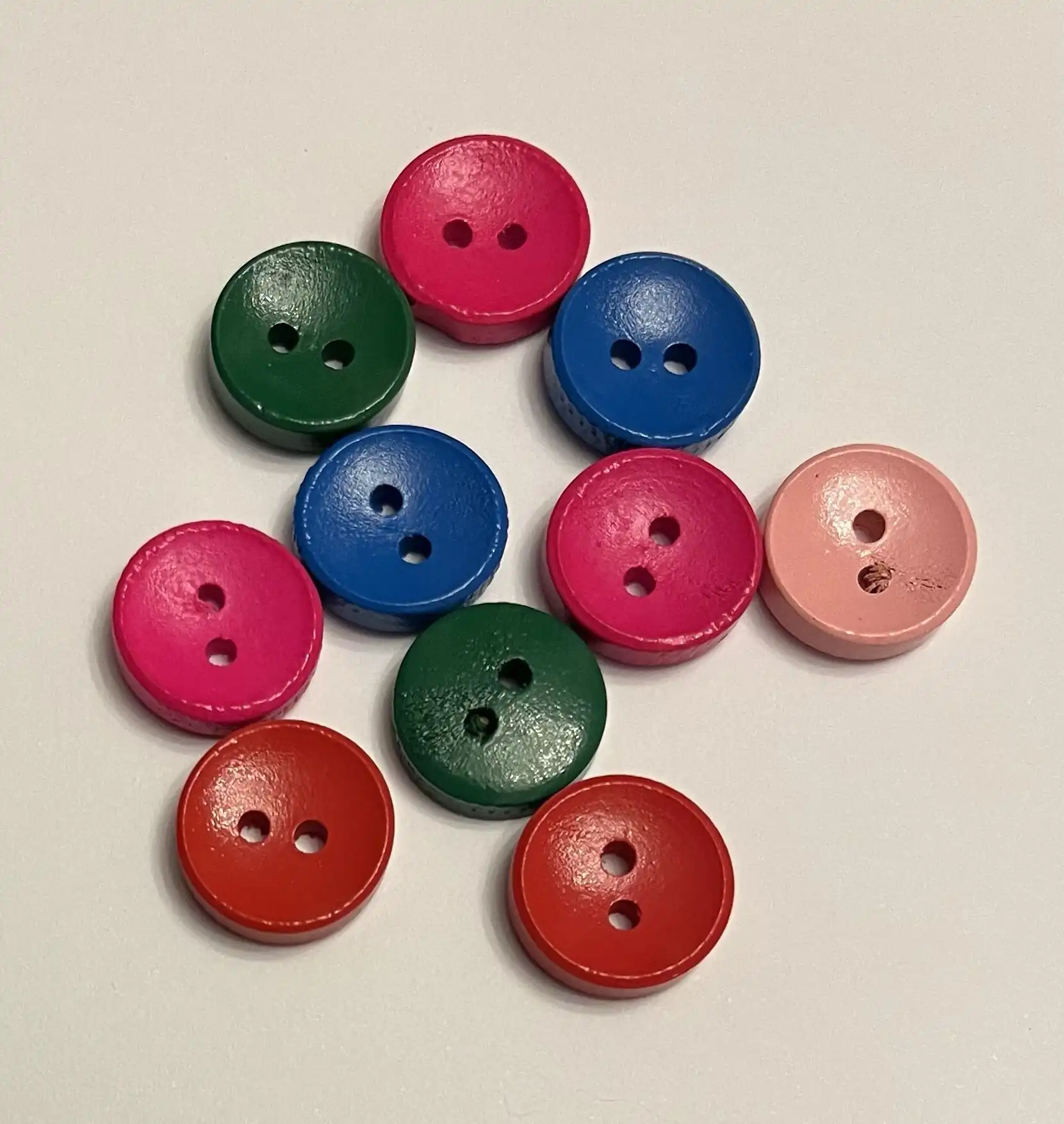 Botones Mix 14 mm Circular Madera 5 unid