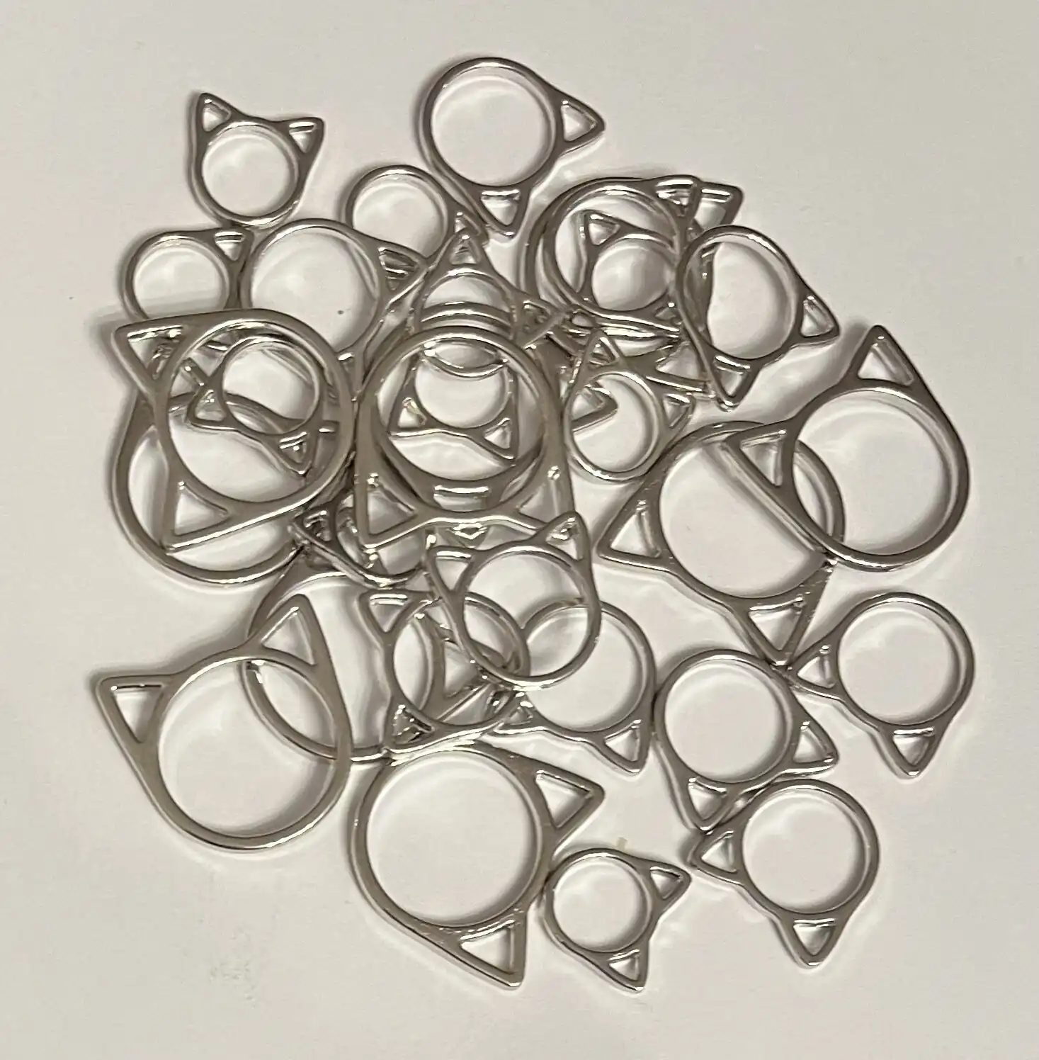 Set 20 mm marcador punto gato plateado grande10 unid