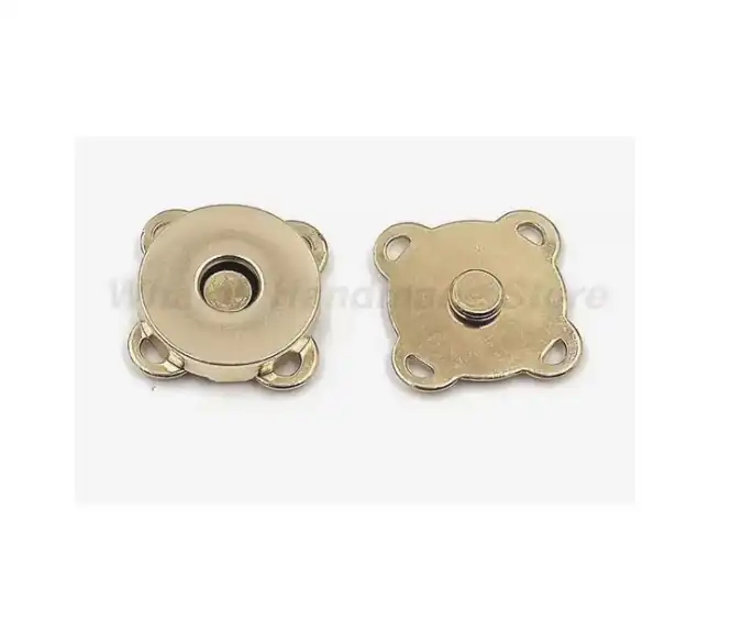 Broche 20 mm magnético dorado palido cuadrado 2 unid