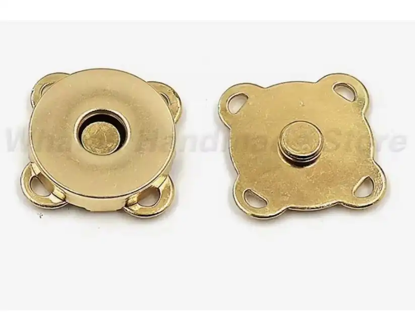 Broche 20 mm magnético dorado cuadrado 2 unid