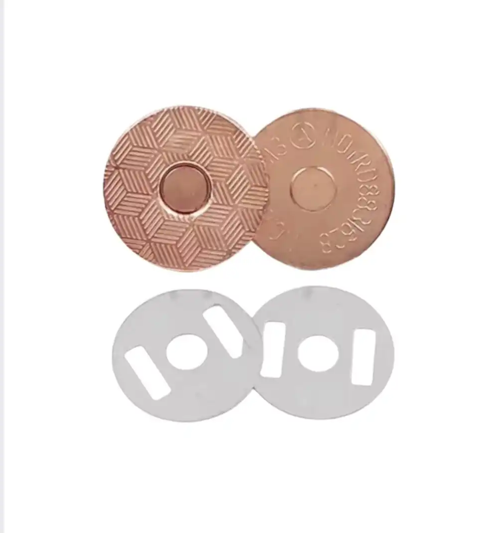 Broche 10 mm magnético rose gold redondo 2 unid