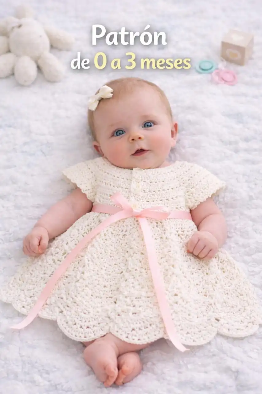 Patron vestido 0 a 3 meses